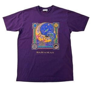 Vintage Honeybee T-Shirt Tee Bahamas Single Stitch Large Hippie Purple Celestial